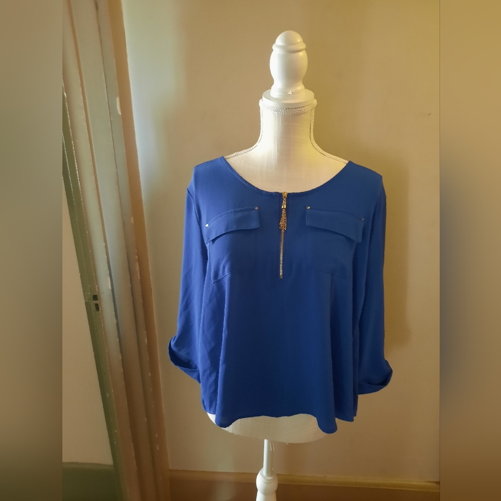 Long Sleeve Zip Up Cathy Large Top